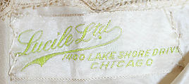 Afternoon dress, Lucile Ltd., New York (American, 1910–1932), silk, cotton, American