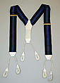 Suspenders, knit, rubber, leather, metal, British