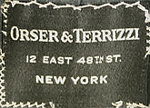 Suit, Orser &amp; Terrizzi (American), wool, American