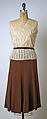 Wedding ensemble, Hattie Carnegie, Inc. (American, 1918–1965), (a) silk, fur
(b, c, e) silk
(d, f) silk, cotton, American