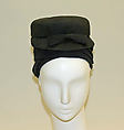 Hat, House of Balenciaga (French, founded 1937), leather, wool, French