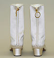 Evening boots, René Mancini (French, founded 1936), silk, leather, metal, French