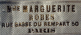 Visiting dress, silk, wool, cotton, French