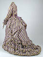 Visiting dress, silk, wool, cotton, French