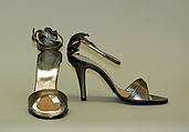 Evening sandals, Stuart Weitzman (American), leather, glass, plastic, American