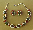 Jewelry set, Hattie Carnegie, Inc. (American, 1918–1965), glass, base metal, plastic, American