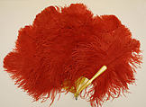 Fan, plastic (cellulose nitrate), feathers, American or European