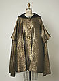 Evening coat, Gilbert Adrian (American, Naugatuck, Connecticut 1903–1959 Hollywood, California), metallic thread, silk, American