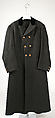 Coat, wool, silk, probably American