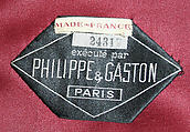 Evening coat, Philippe &amp; Gaston (French, founded 1922), silk, fur, French