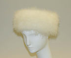 Toque, nylon, feathers, American