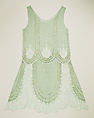 Evening dress, cotton, metal, French