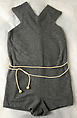 Bathing suit, Claire McCardell (American, 1905–1958), (a) wool; (b) cotton, wood, American
