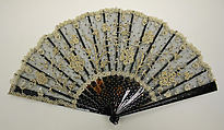 Fan, shell, cotton, glass, French