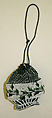 Purse, cotton, silk, glass, probably Dutch