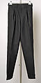 Trousers, B. Piattelli (Italian), (a) wool; (b) leather, metal, Italian
