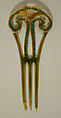 Comb, plastic (cellulose nitrate), glass, American or European