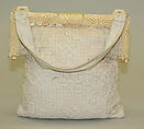 Purse, cotton, linen, plastic, probably American