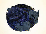 Hat, silk, feather, metal, jet, American