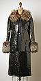 Evening ensemble, Bill Blass Ltd. (American, founded 1970), rayon, plastic, fur, American