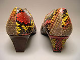 Pumps, House of Dior (French, founded 1946), snakeskin, leather, metal, French