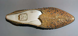 Evening shoes, House of Dior (French, founded 1946), silk, glass, metal, French