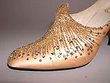 Evening shoes, House of Dior (French, founded 1946), silk, glass, metal, French