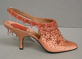 Evening shoes, House of Dior (French, founded 1946), silk, glass, French