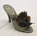 Evening shoes, House of Dior (French, founded 1946), silk, feather, French