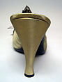 Evening shoes, House of Dior (French, founded 1946), silk, feather, French
