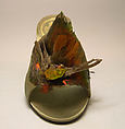 Evening shoes, House of Dior (French, founded 1946), silk, feather, French