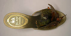 Evening shoes, House of Dior (French, founded 1946), silk, feather, French