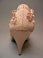 Evening shoes, Christian Dior (French, Granville 1905–1957 Montecatini), silk, plastic, glass, straw, French