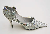 Evening shoes, House of Dior (French, founded 1946), silk, plastic, glass, metal, French