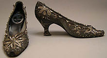 Evening shoes, House of Dior (French, founded 1946), silk, nylon, leather, metallic thread, plastic, glass, French