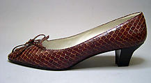 Shoes, House of Dior (French, founded 1946), lizard skin, wood, metal, French