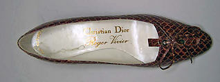 Shoes, House of Dior (French, founded 1946), lizard skin, wood, metal, French