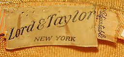 Hat, Lord &amp; Taylor (American, founded 1826), straw, silk, American