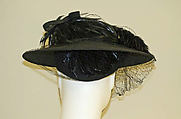 Hat, B. Altman &amp; Co. (American, 1865–1990), wool, feathers, silk, American