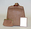 Purse, leather, metal, glass, American or European