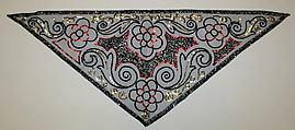 Evening scarf, cotton, plastic, glass, probably French