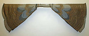 Scarf, silk, metallic thread, American