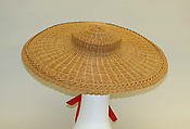 Hat, House of Dior (French, founded 1946), raffia, cotton, French