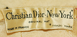 Hat, Christian Dior, New York (American, founded 1948), wool, silk, French