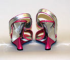 Evening shoes, House of Charles Jourdan (French, founded 1919), leather, plastic, French