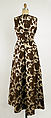 Evening dress, Emma Gibbs-Battie, rayon, lurex, metallic thread, American