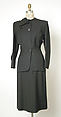 Suit, Gilbert Adrian (American, Naugatuck, Connecticut 1903–1959 Hollywood, California), wool, American