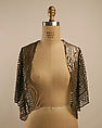 Evening bolero, silk, plastic, rayon, American