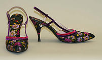 Shoes, Saks Fifth Avenue (American, founded 1924), silk, leather, rayon, American