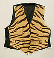 Vest, Ben Kahn Furs  American, tiger skin, silk, American